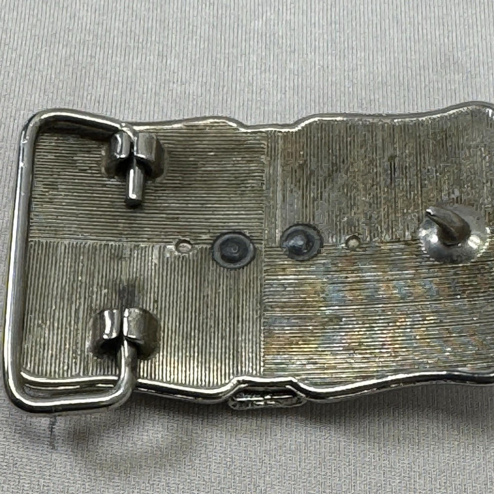 Faux Turquoise and Silver Tone Western Belt Buckle - Picture 5 of 7